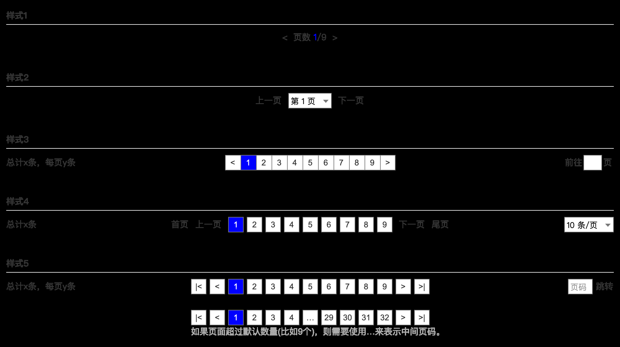  如何用Axure画出Web产品的分页组件？