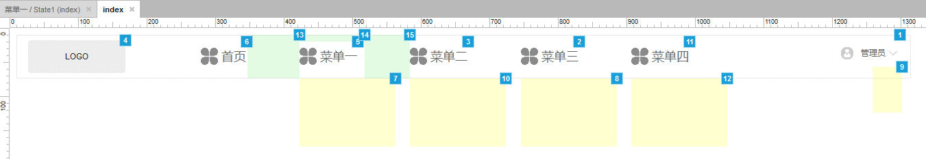 顶部导航栏（鼠标移入显示子栏目，移出隐藏）