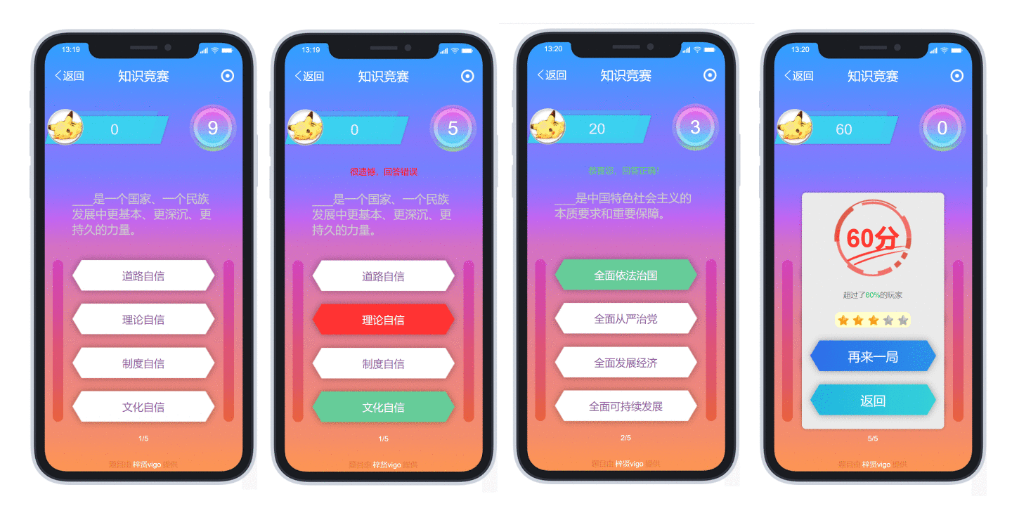  Axure 教程：知识竞赛/答题app、小程序原型