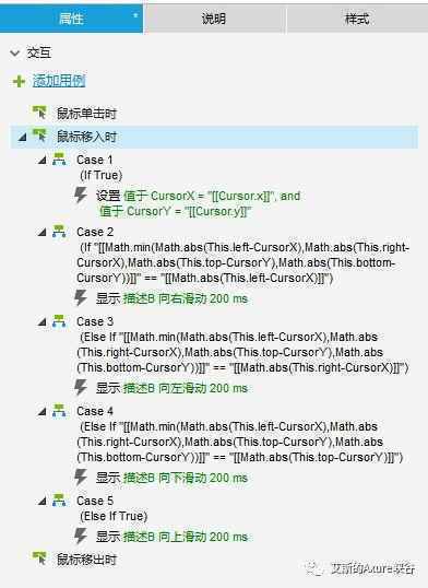 Axure教程：（高级）跟随鼠标方向的面板滑动动画