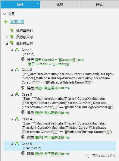 Axure教程：（高级）跟随鼠标方向的面板滑动动画