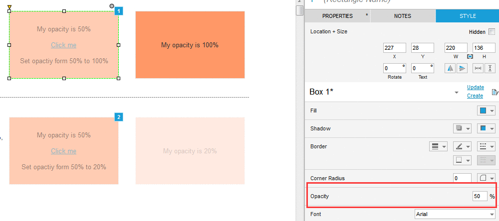  Axure技巧：矩形框的透明度与填充色的透明度