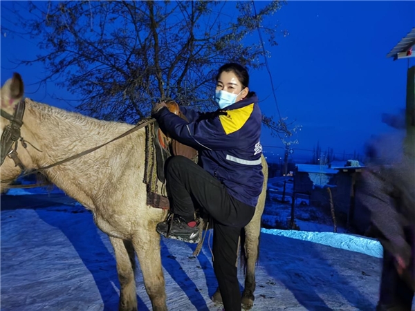 半小时骑马踏雪 只为让快递进村 德邦快递伊犁新源县营业部操作亮了